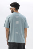 Color Hunt Men's Cotton Light Blue Half Sleeve Printed Oversize T-shirt - Colorhunt