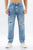 Color Hunt Men's Blue Full Regular Fit Jeans