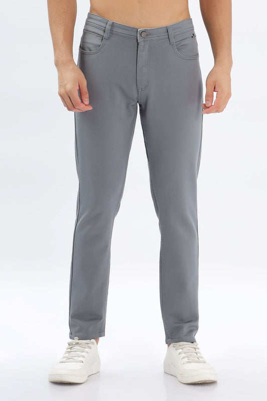 Color Hunt Men's Grey Ankle Length Tappered Fit Trouser - Colorhunt