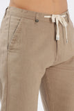 Color Hunt Men's Brown Full Length Tappered Fit Linen Trouser - Colorhunt