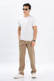 Color Hunt Men's Brown Full Length Tappered Fit Linen Trouser - Colorhunt