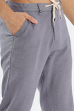 Color Hunt Men's Dark Grey Full Length Tappered Fit Linen Trouser - Colorhunt