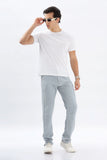 Color Hunt Men's Sky Blue Full Length Tappered Fit Linen Trouser - Colorhunt