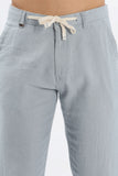 Color Hunt Men's Sky Blue Full Length Tappered Fit Linen Trouser - Colorhunt