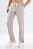 Color Hunt Men's Light Purple Full Length Tappered Fit Linen Trouser