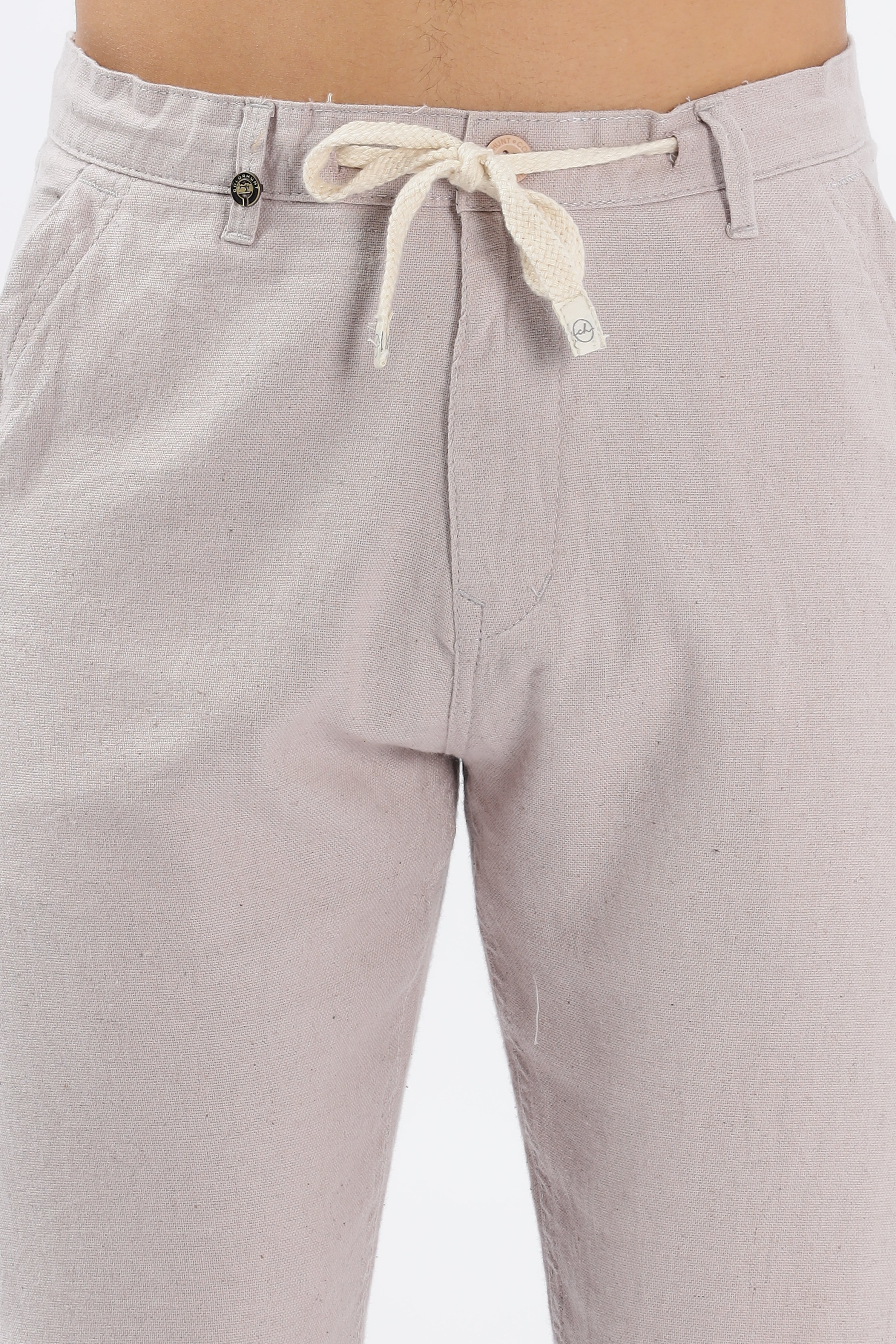 Color Hunt Men's Light Purple Full Length Tappered Fit Linen Trouser