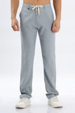 Color Hunt Men's Light Blue Full Length Tappered Fit Linen Trouser - Colorhunt