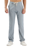 Color Hunt Men's Light Blue Full Length Tappered Fit Linen Trouser