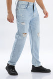 Color Hunt Men's Light Blue Full Regular Fit Jeans - Colorhunt