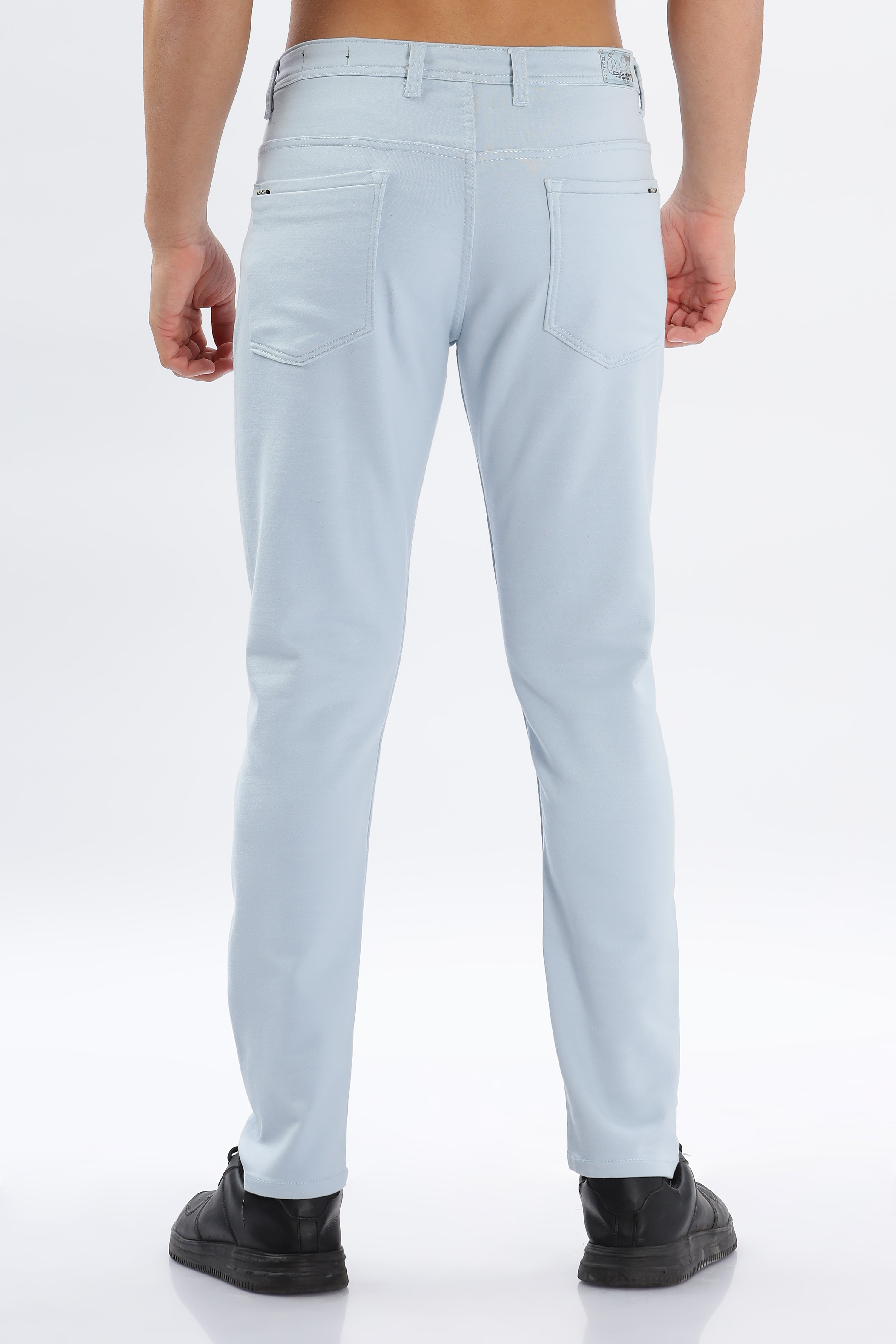 Color Hunt Men's Light Blue Ankle Length Tappered Fit Trouser