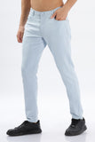 Color Hunt Men's Light Blue Ankle Length Tappered Fit Trouser