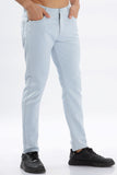 Color Hunt Men's Light Blue Ankle Length Tappered Fit Trouser - Colorhunt