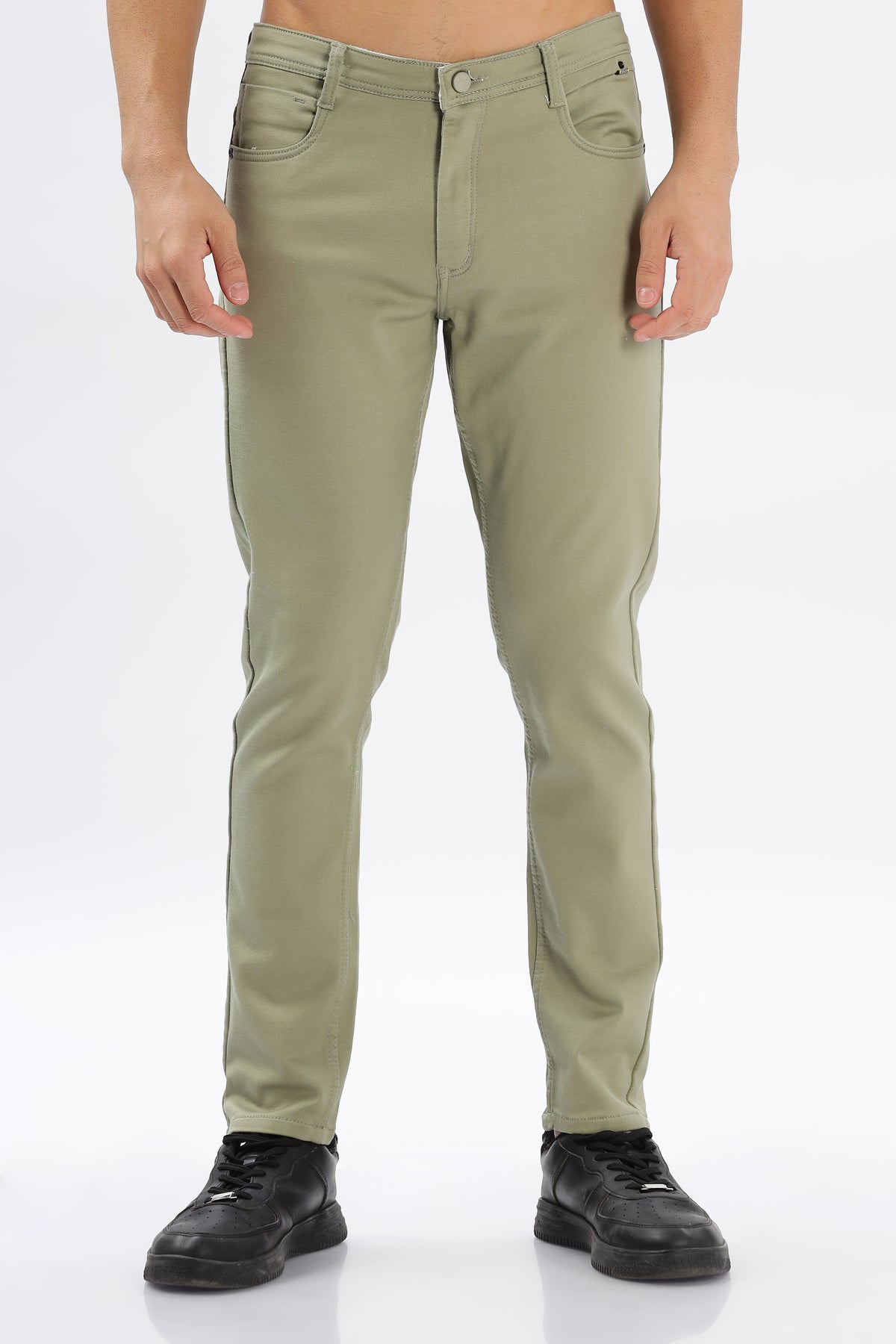 Color Hunt Men's Olive Green Ankle Length Tappered Fit Trouser