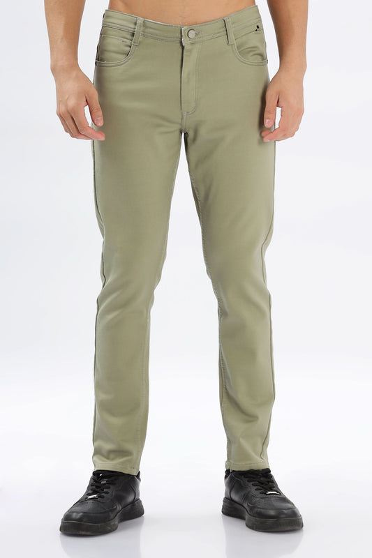 Color Hunt Men's Olive Green Ankle Length Tappered Fit Trouser - Colorhunt