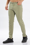 Color Hunt Men's Olive Green Ankle Length Tappered Fit Trouser