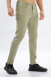 Color Hunt Men's Olive Green Ankle Length Tappered Fit Trouser - Colorhunt