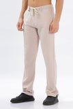 Color Hunt Men's Light Pink Full Length Tappered Fit Linen Trouser - Colorhunt