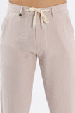 Color Hunt Men's Light Pink Full Length Tappered Fit Linen Trouser - Colorhunt