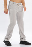 Color Hunt Men's Light Grey Full Length Tappered Fit Linen Trouser