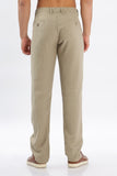 Color Hunt Men's Light Olive Full Length Tappered Fit Linen Trouser