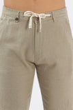 Color Hunt Men's Light Olive Full Length Tappered Fit Linen Trouser - Colorhunt