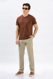 Color Hunt Men's Light Olive Full Length Tappered Fit Linen Trouser - Colorhunt