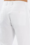 Color Hunt Men's White Full Length Tappered Fit Linen Trouser - Colorhunt