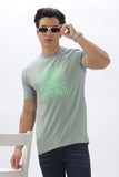 Color Hunt Men's Cotton Light Mint Half Sleeve Printed Regular Tshirt - Colorhunt