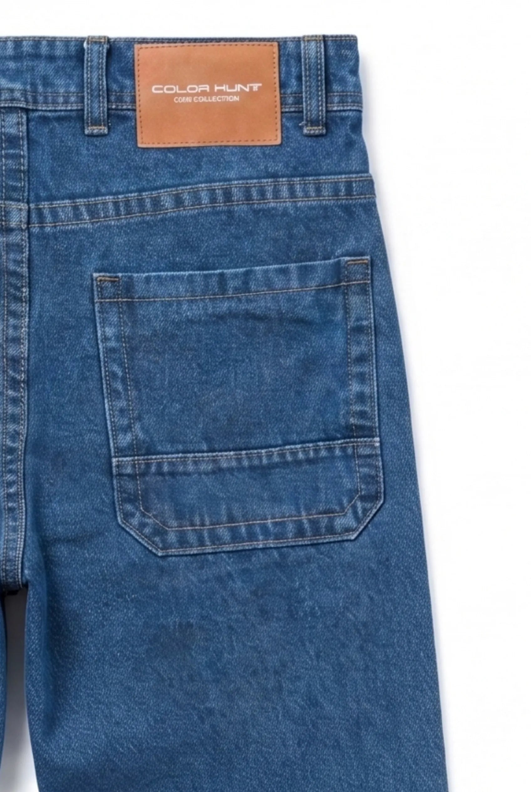 Color Hunt Men's Straight Fit Blue Jeans