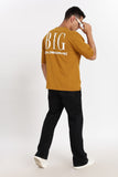 Color Hunt Men's Brown Printed Oversize Pure Cotton T-Shirt