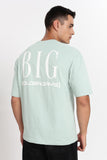 COLOR HUNT Men's Mint Green Printed Oversize Pure Cotton T-Shirt