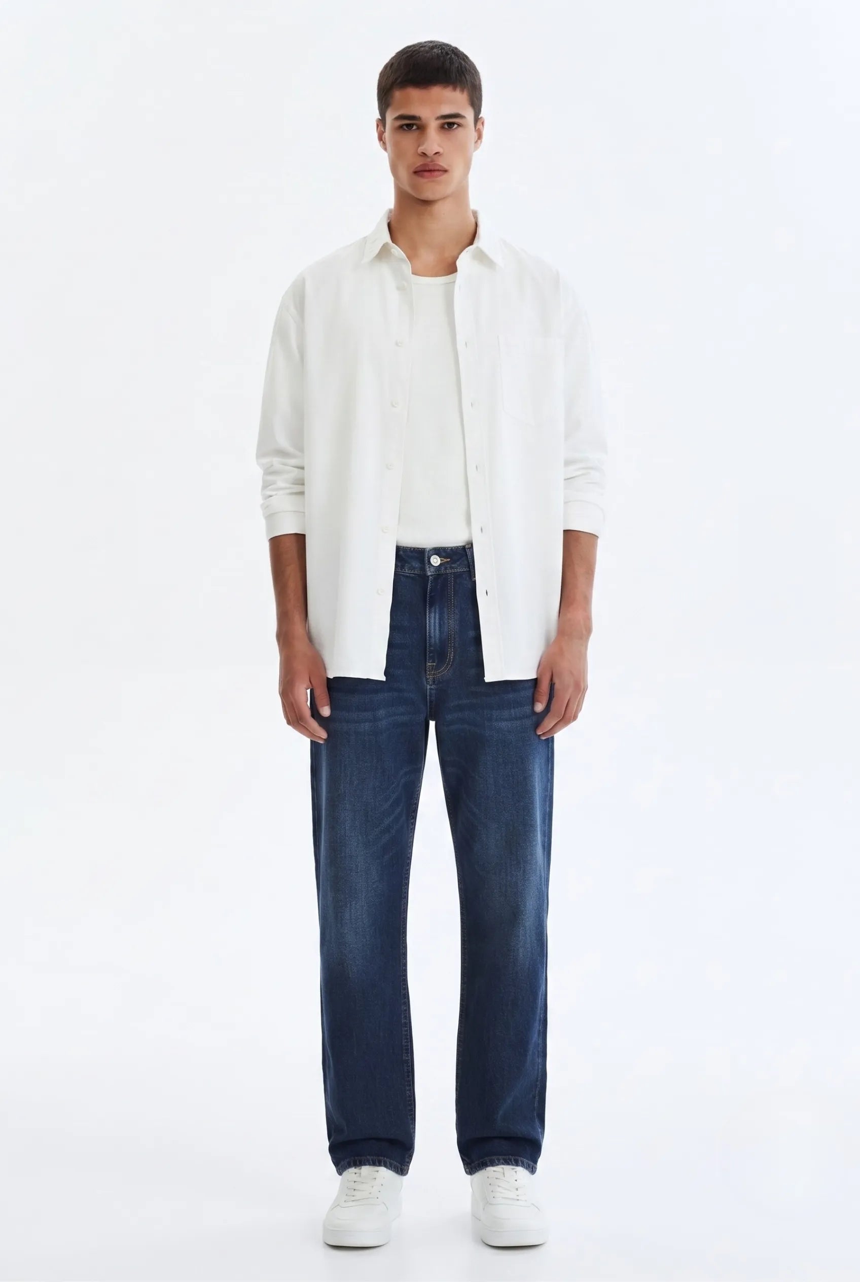 Color Hunt Men's Straight Fit Dark Blue Jeans