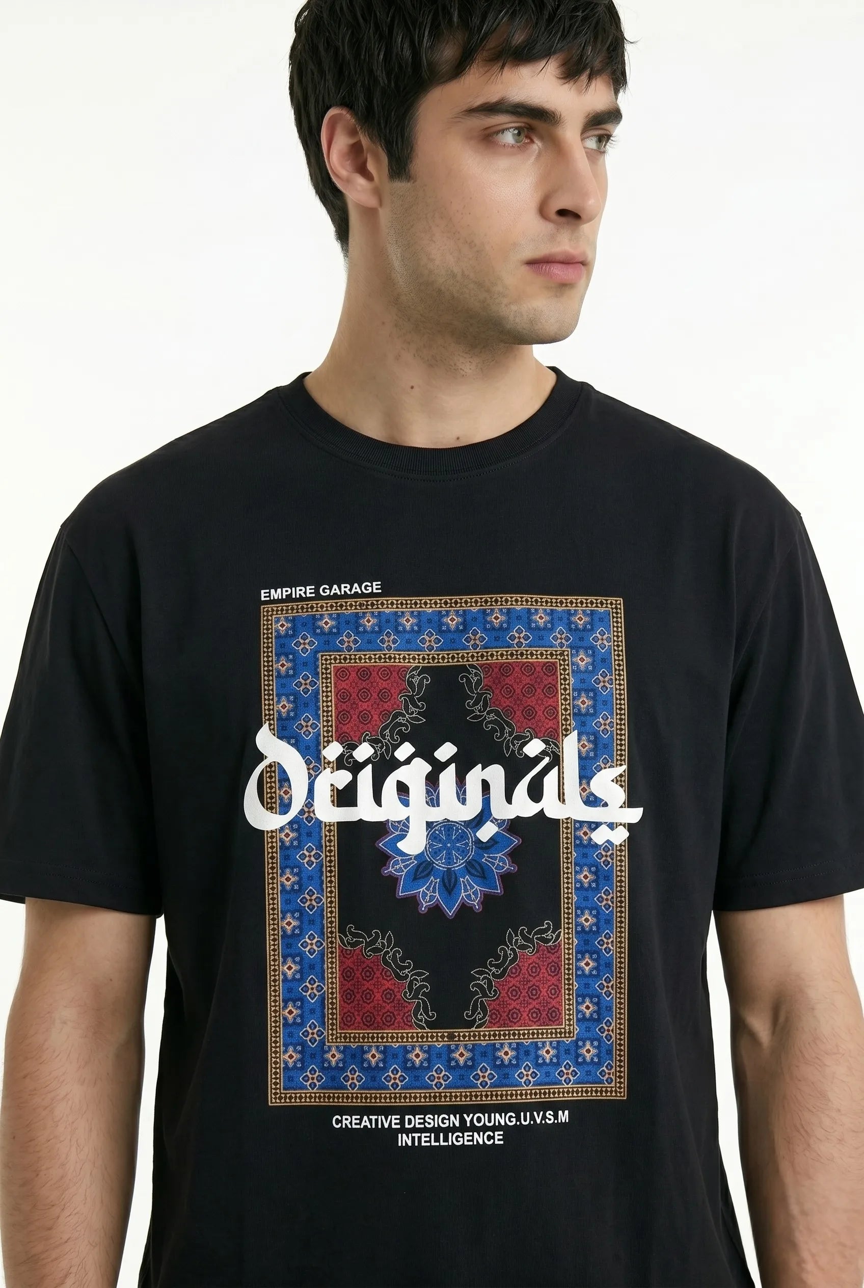 Color Hunt Men's Black Original Graphic Printed T-Shirt