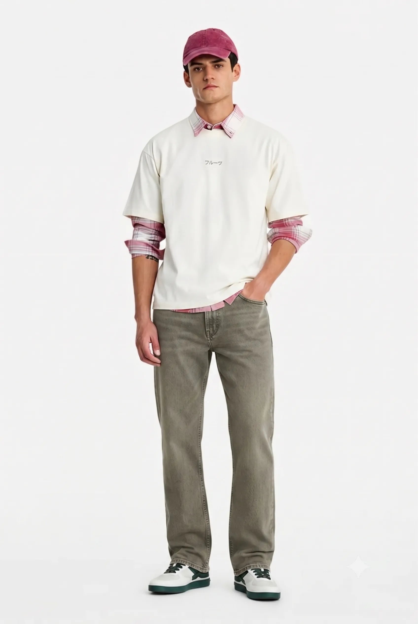 Color Hunt Men's Straight Fit Olive Green Jeans