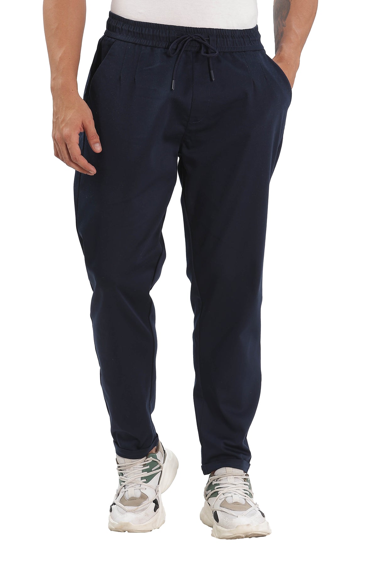 Color Hunt Men's Dark Blue Full Length Future Fit Cargo Joggers - Colorhunt