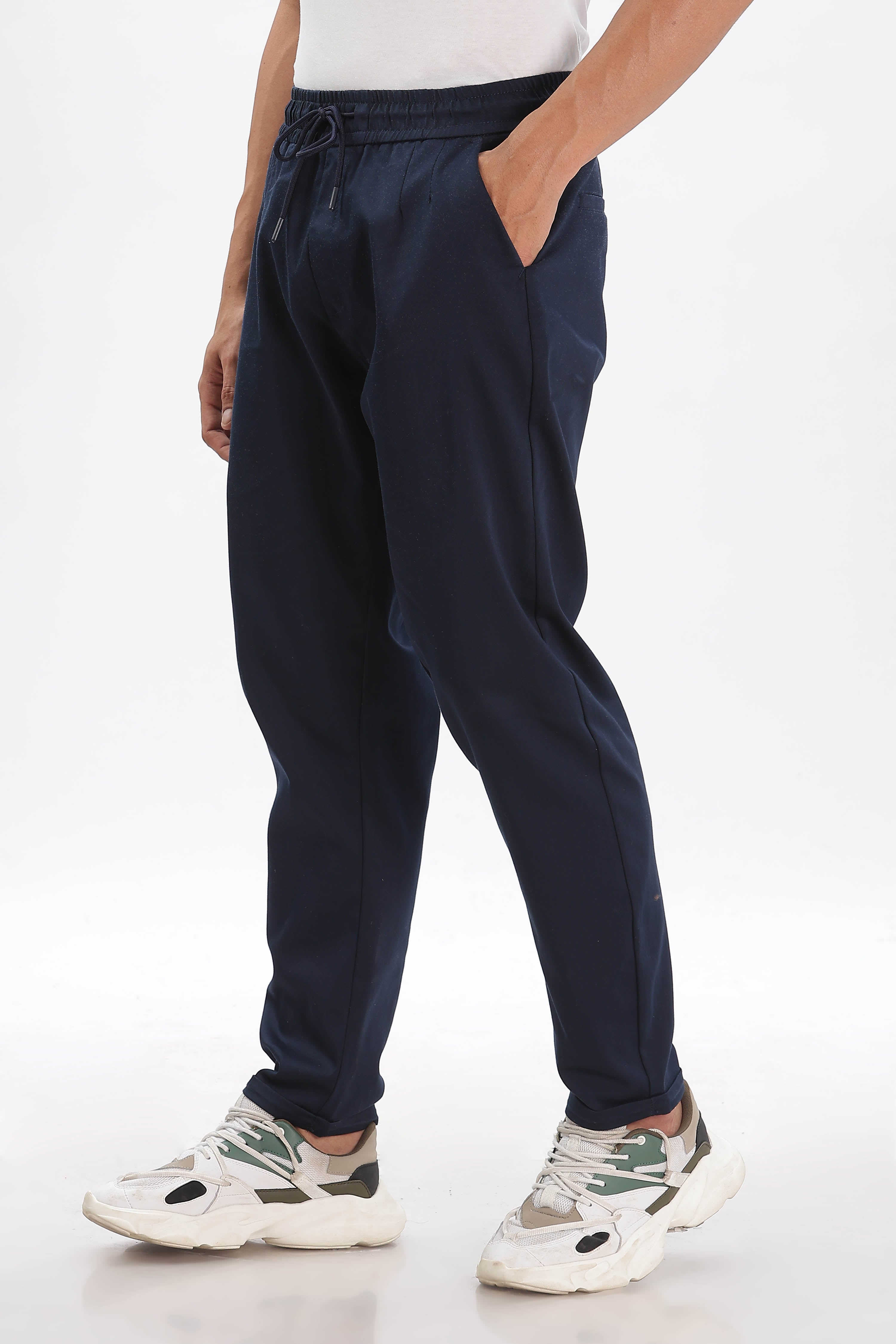 Color Hunt Men's Dark Blue Full Length Future Fit Cargo Joggers - Colorhunt