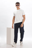 Color Hunt Men's Dark Blue Full Length Future Fit Cargo Joggers - Colorhunt