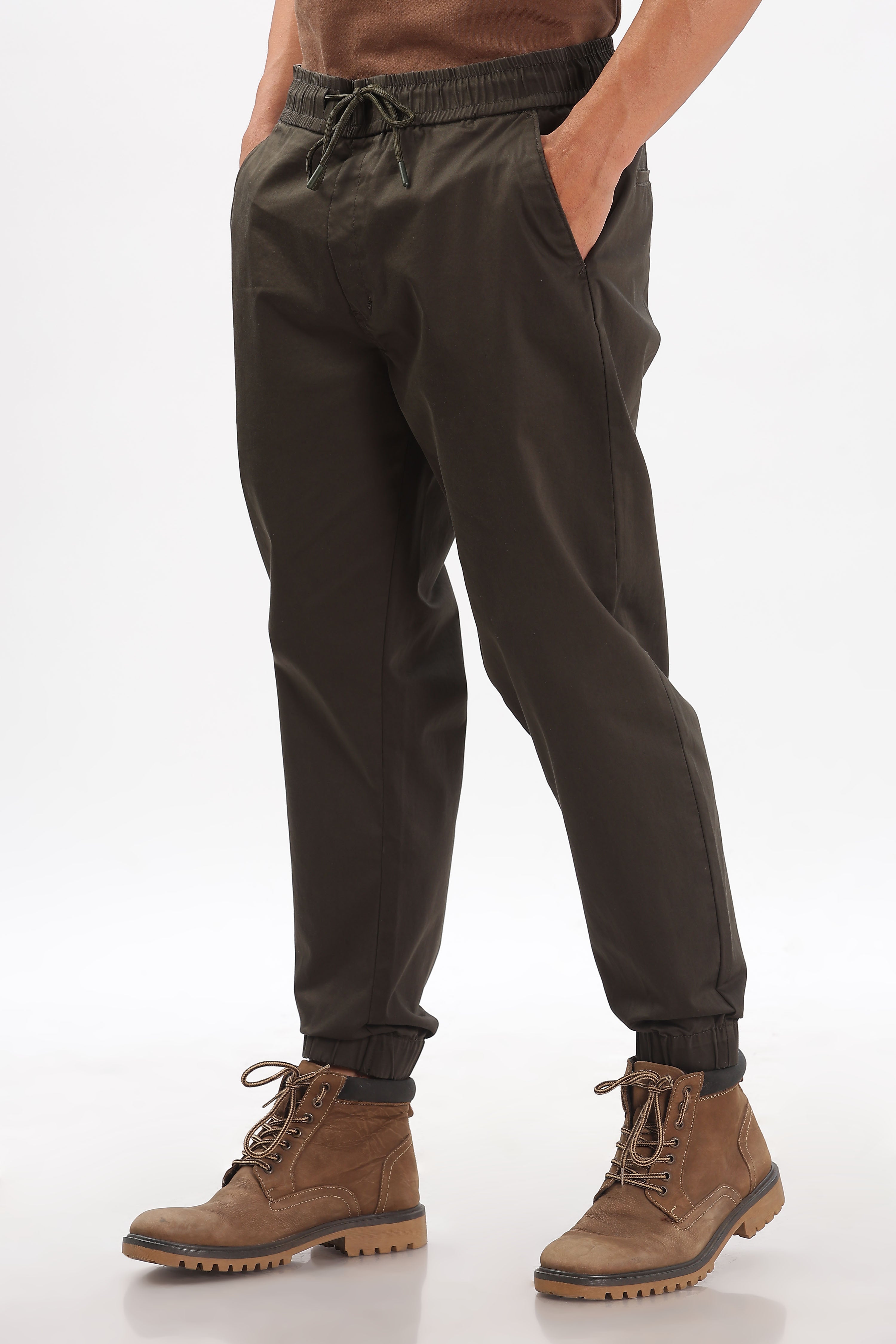 Color Hunt Men's Brown Full Length Future Fit Cargo Joggers - Colorhunt