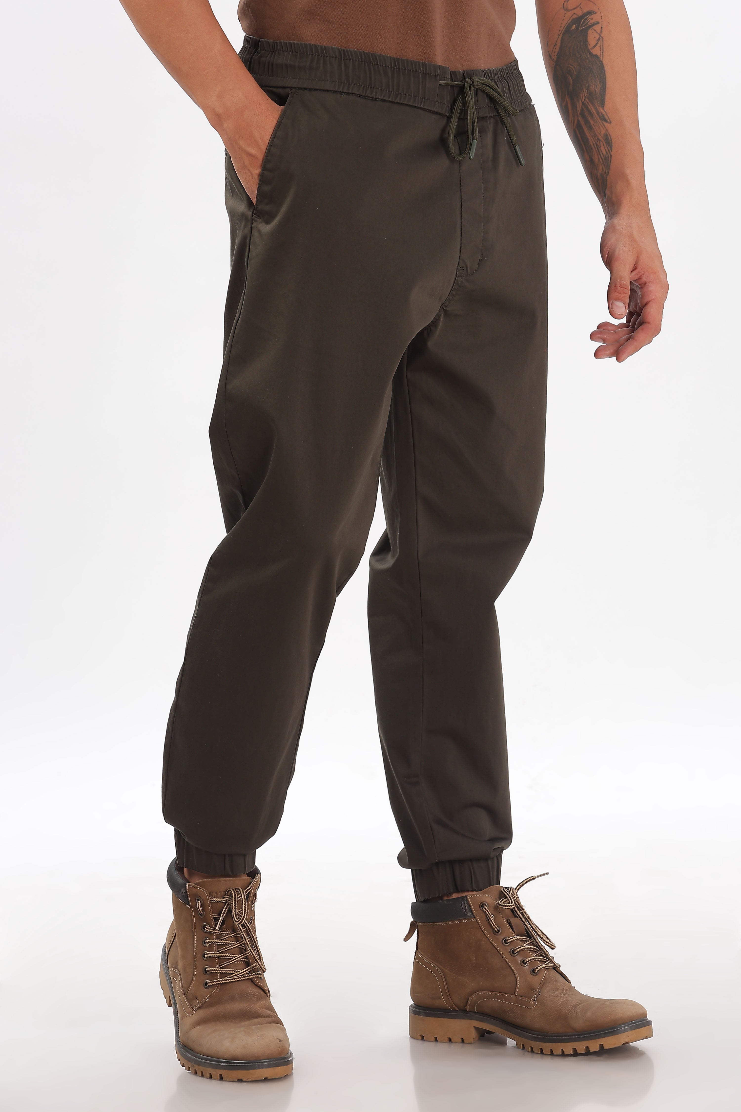 Color Hunt Men's Brown Full Length Future Fit Cargo Joggers - Colorhunt