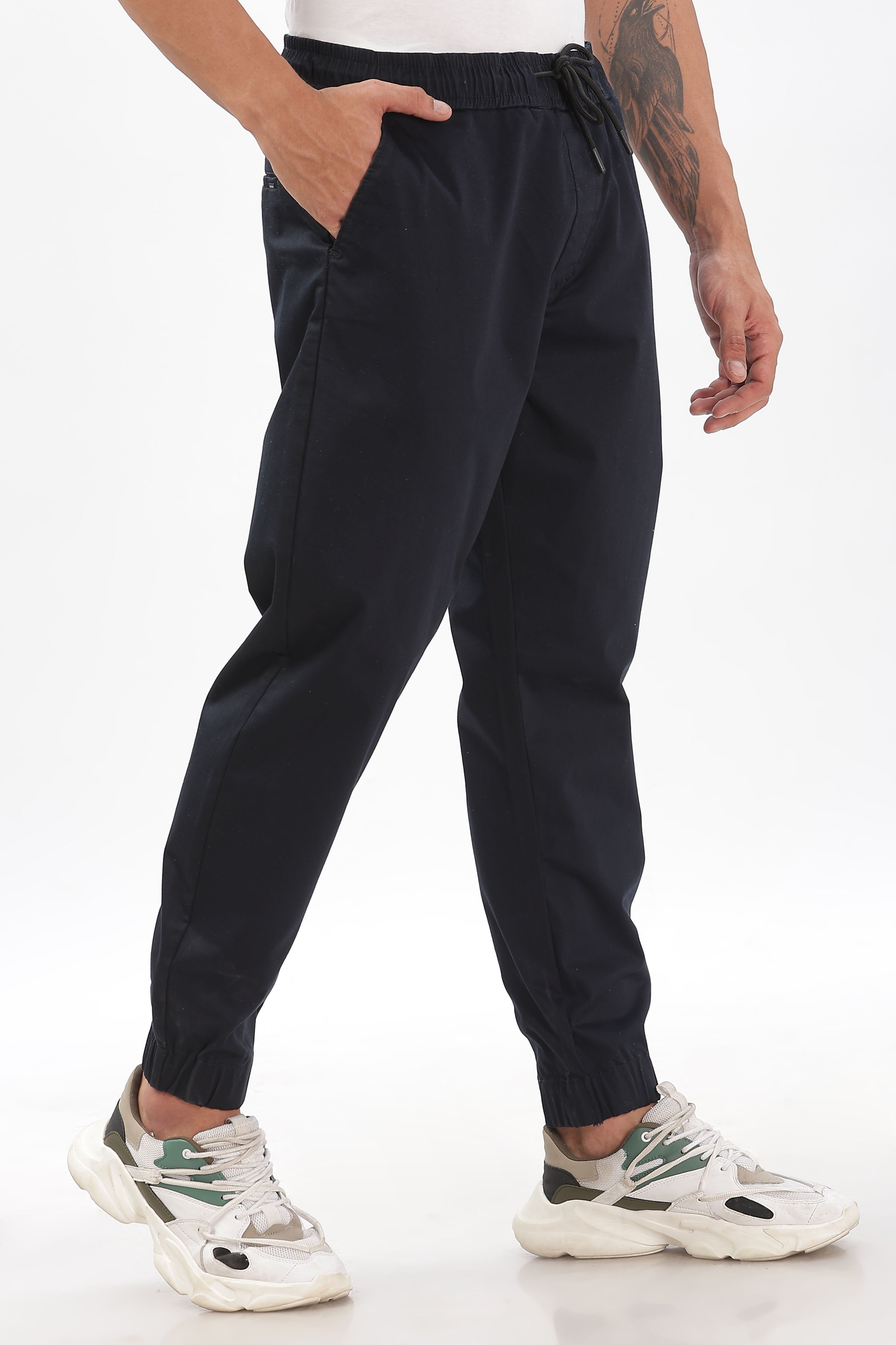 Color Hunt Men's Navy Full Length Future Fit Cargo Joggers - Colorhunt