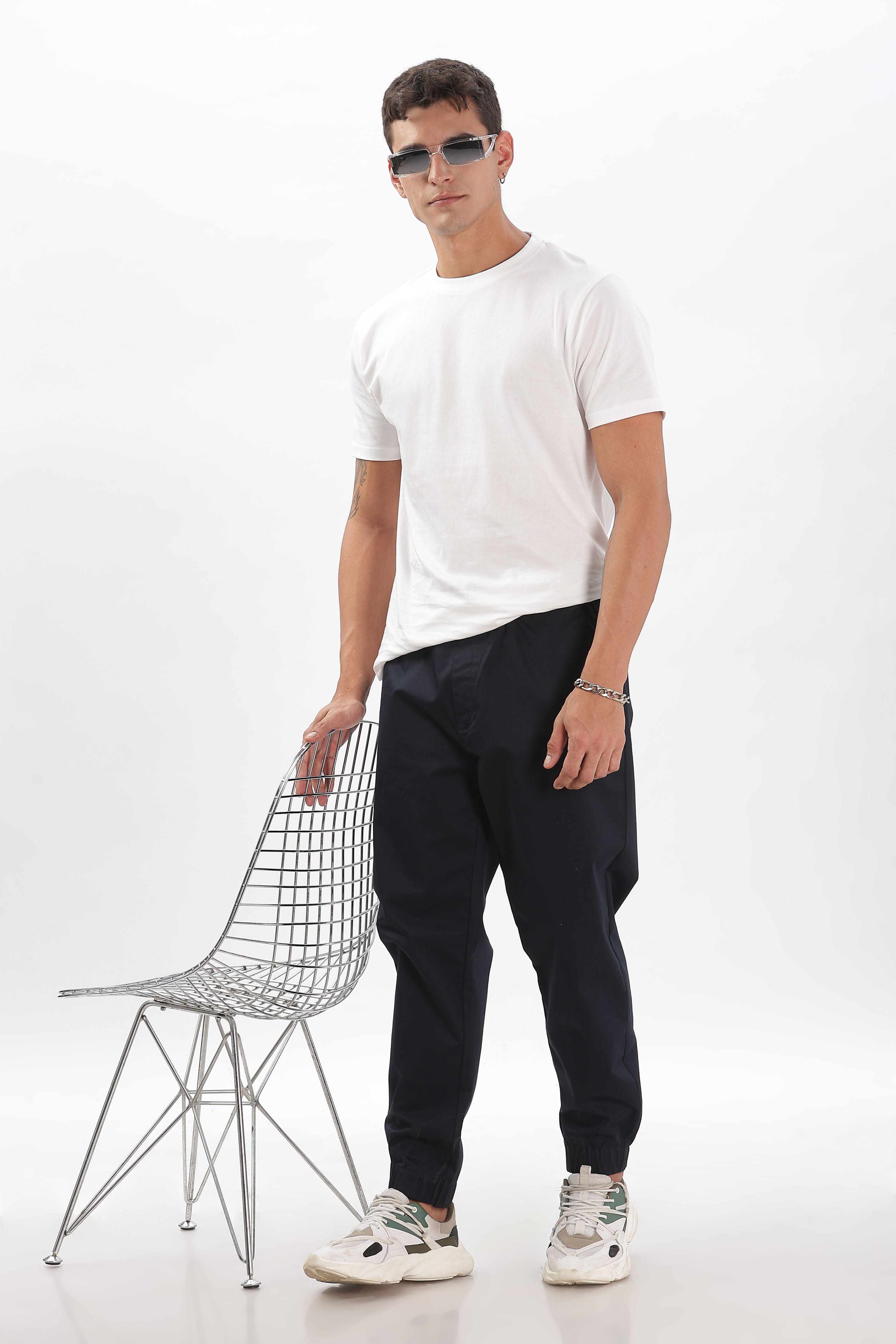 Color Hunt Men's Navy Full Length Future Fit Cargo Joggers - Colorhunt