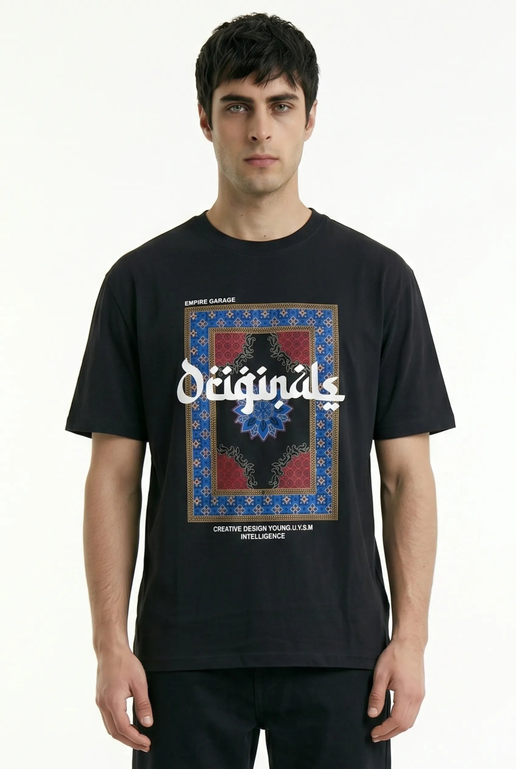 Color Hunt Men's Black Original Graphic Printed T-Shirt