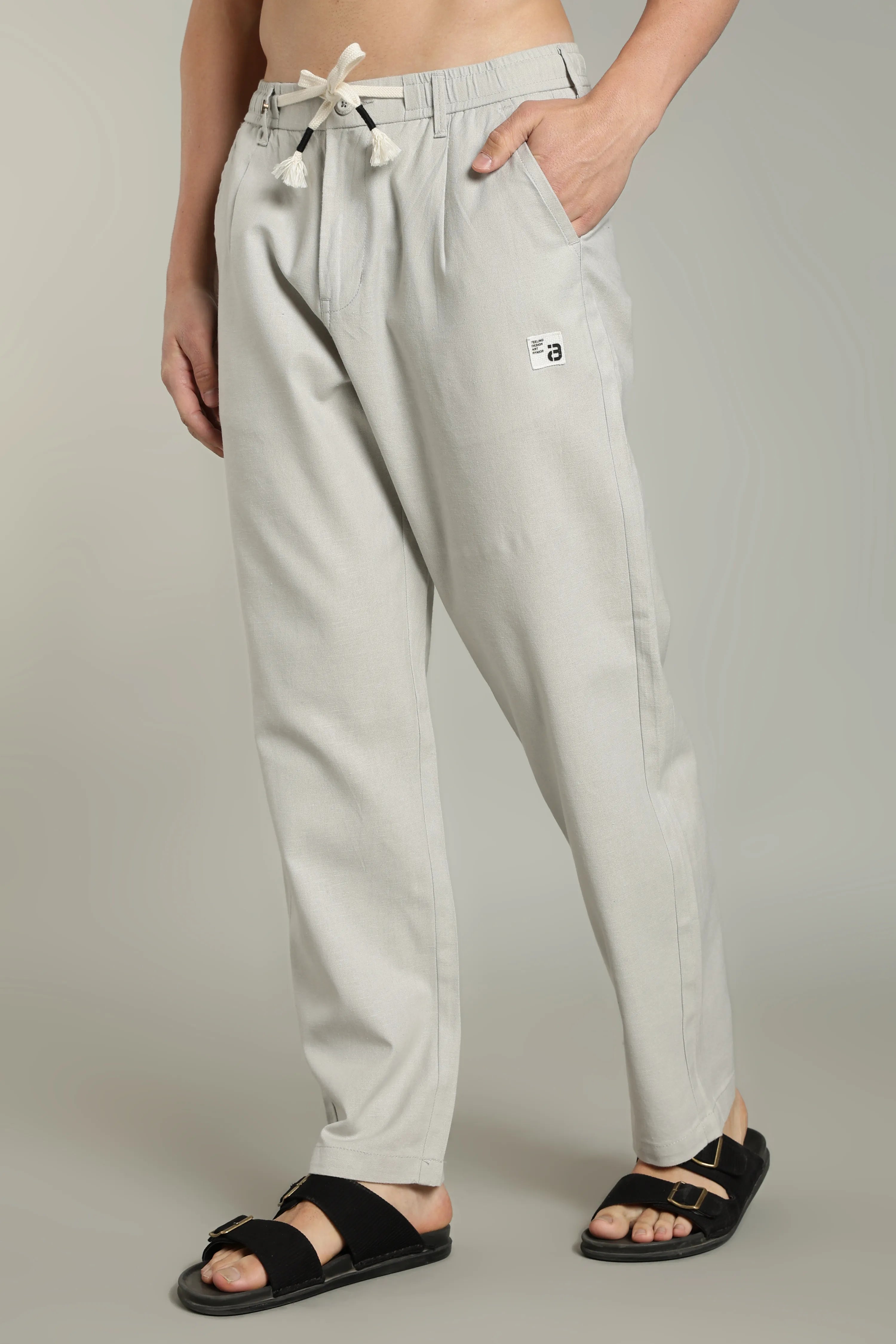 Color Hunt Straight Fit Men Grey Trousers