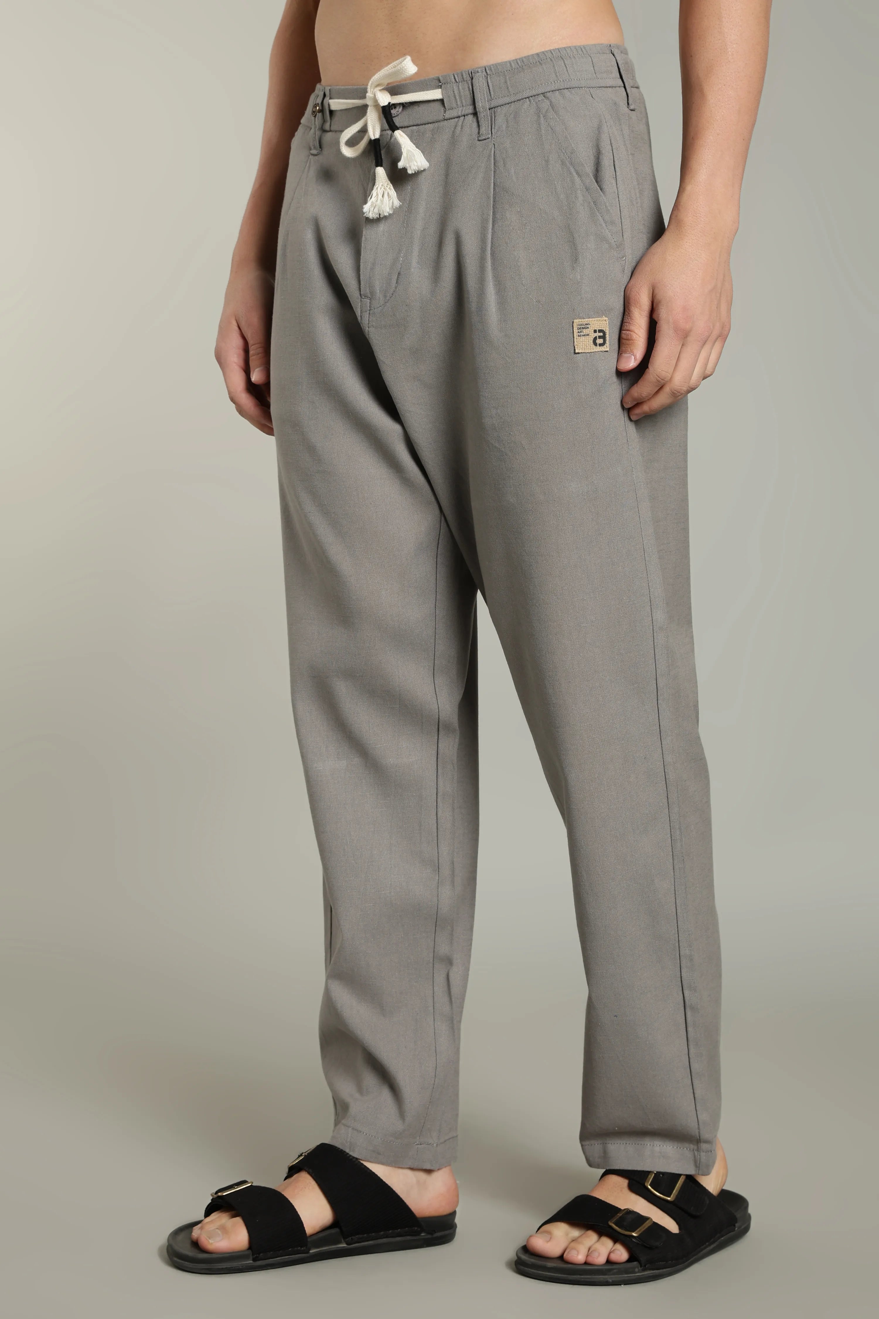 Color Hunt Straight Fit Men Grey Trousers