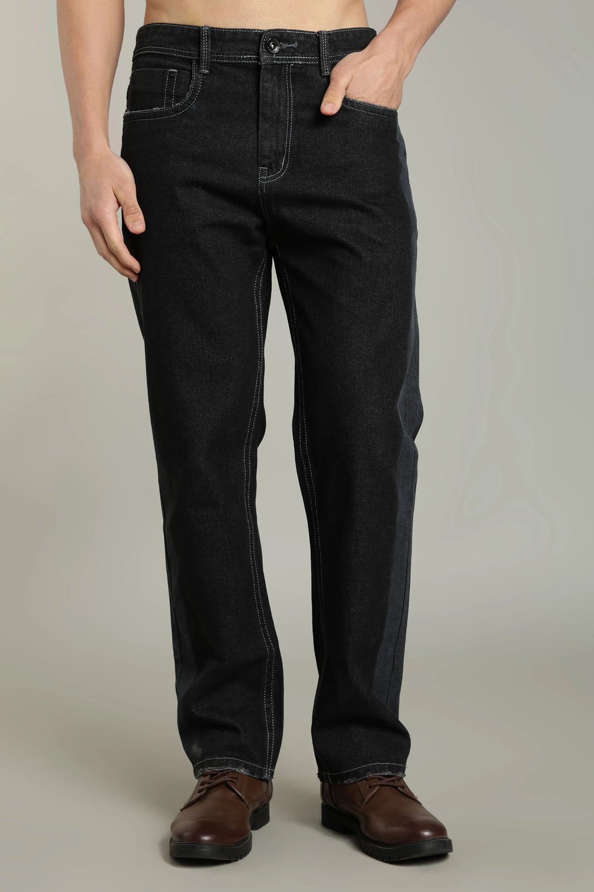 Color Hunt Straight Fit Men Black Jeans