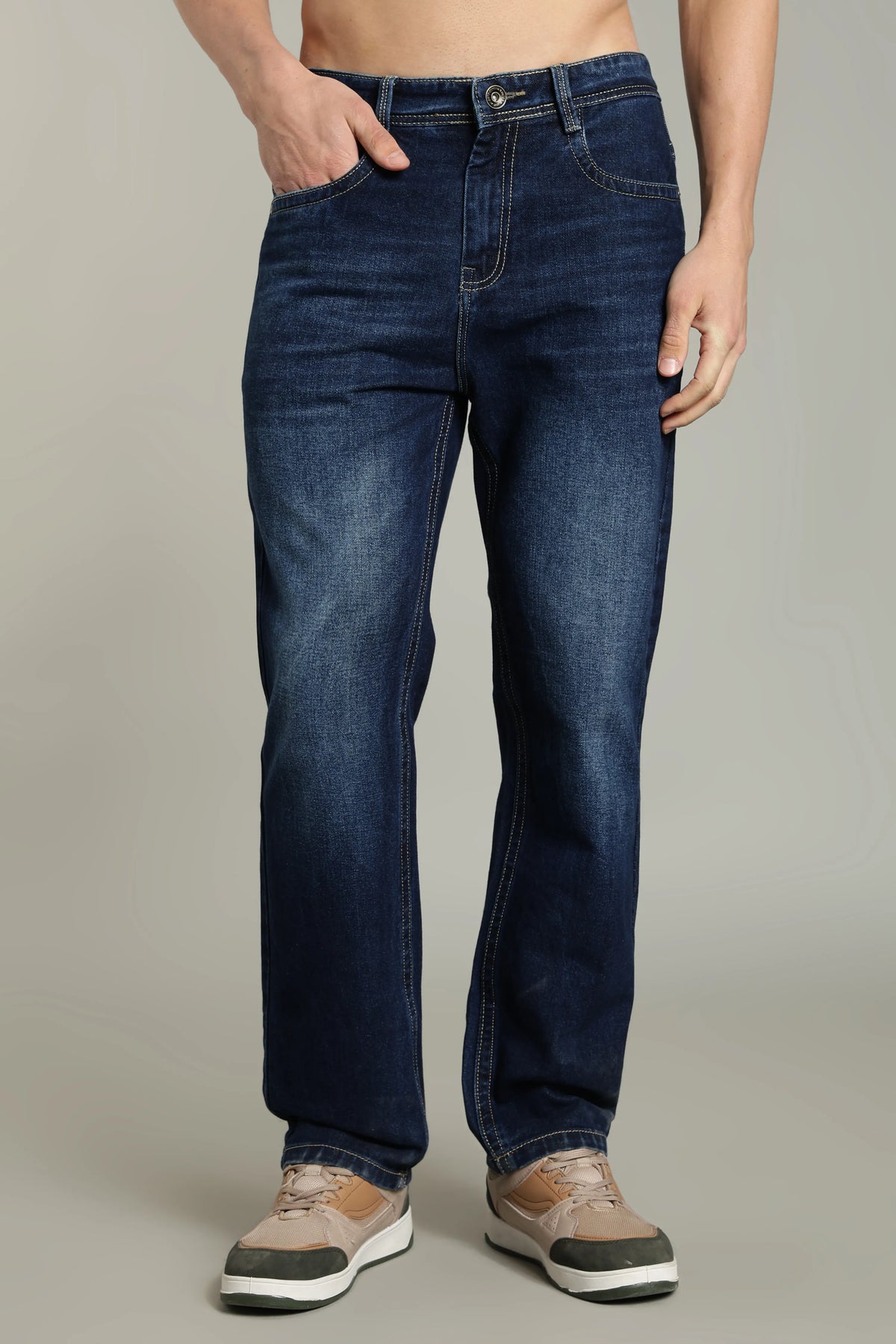 Color Hunt Straight Fit Men Dark Blue Jeans