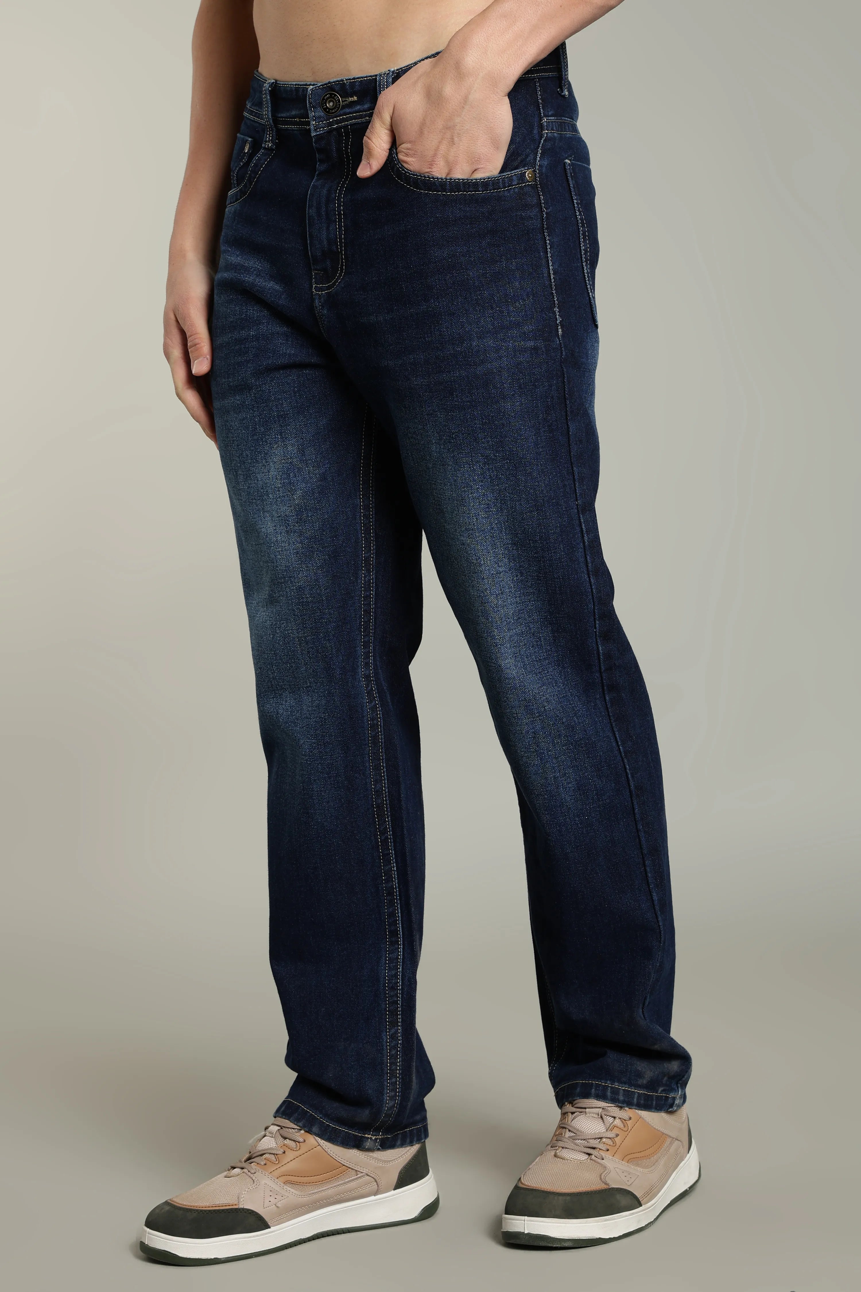 Color Hunt Straight Fit Men Dark Blue Jeans