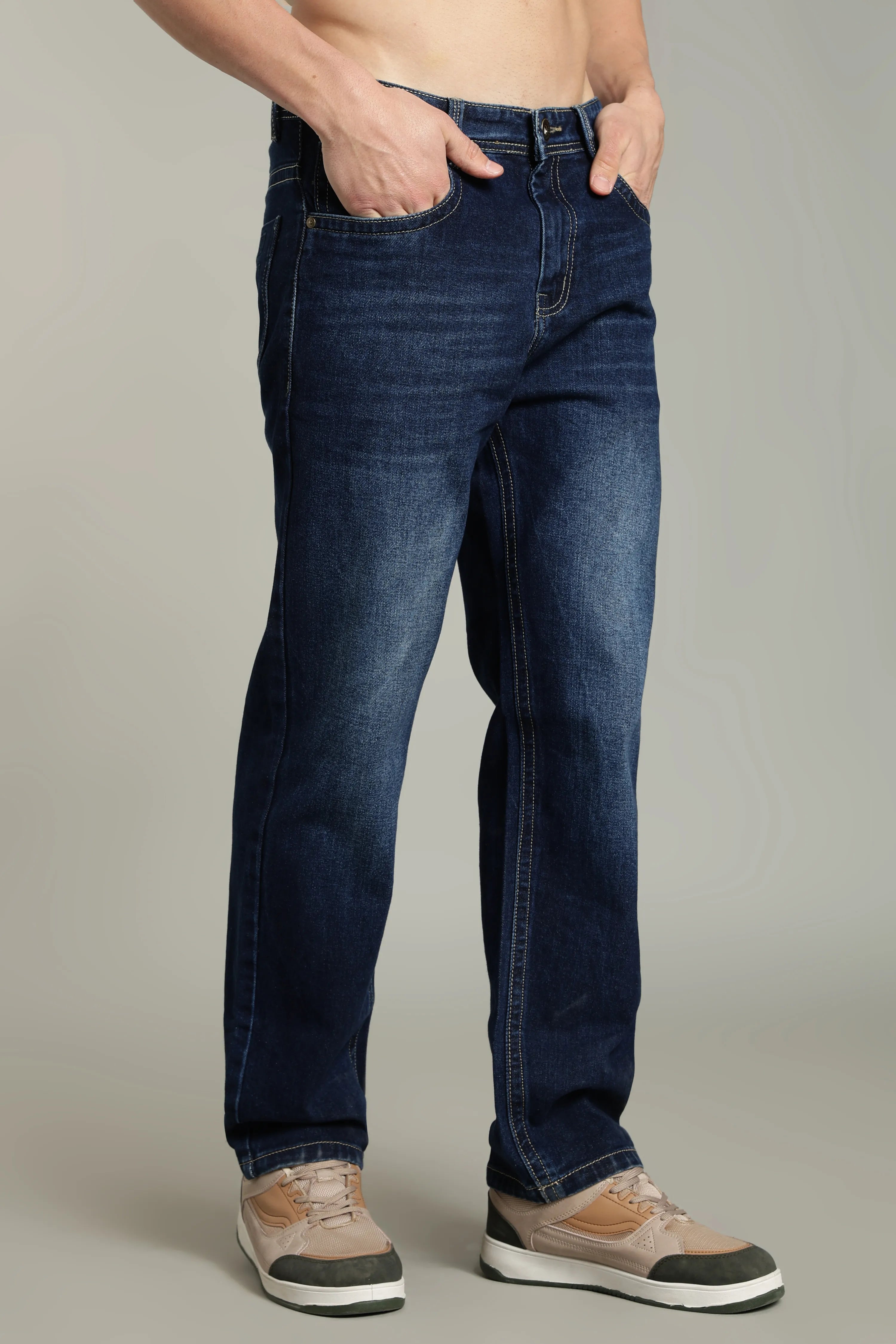 Color Hunt Straight Fit Men Dark Blue Jeans