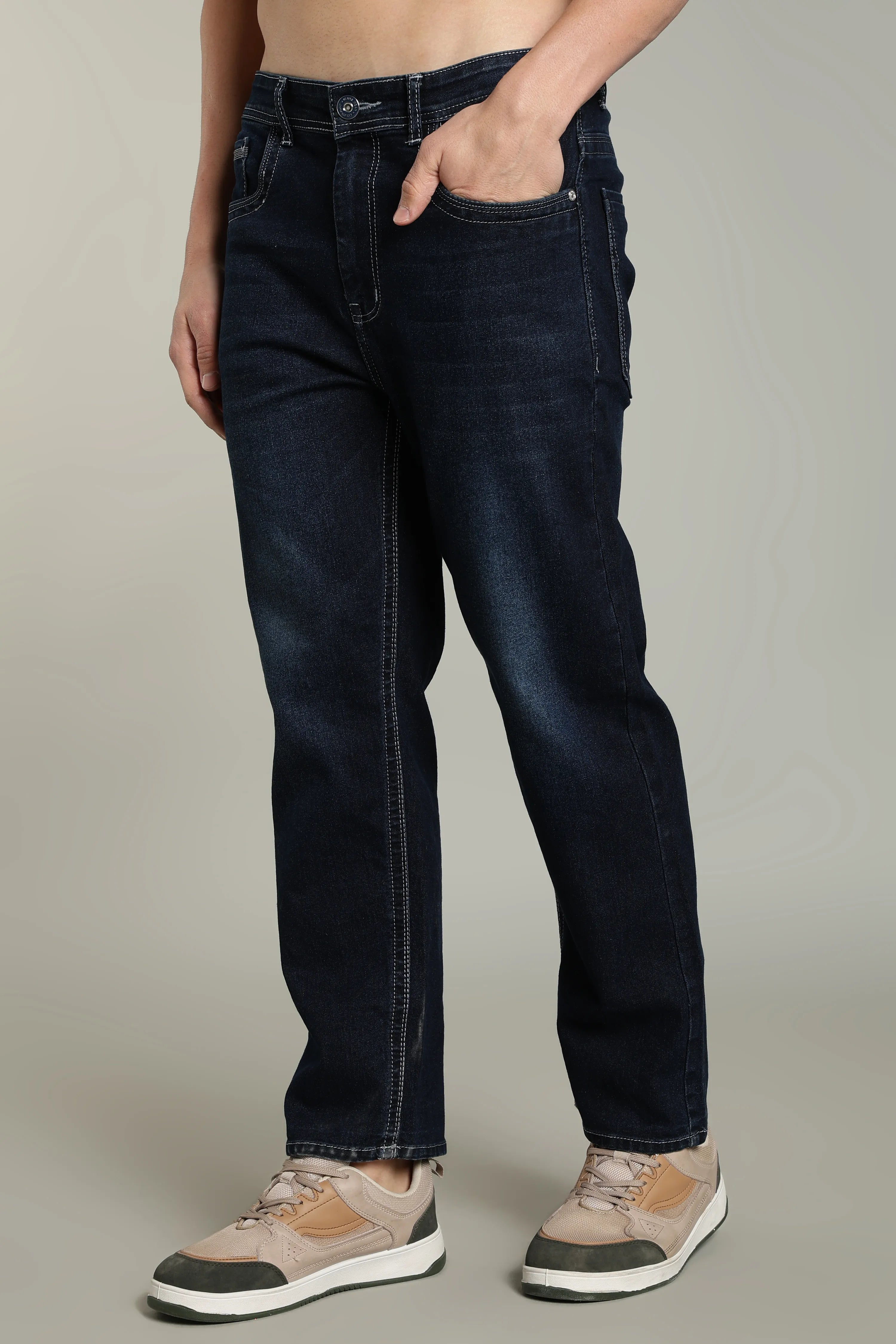 Color Hunt Straight Fit Men Dark Blue Jeans