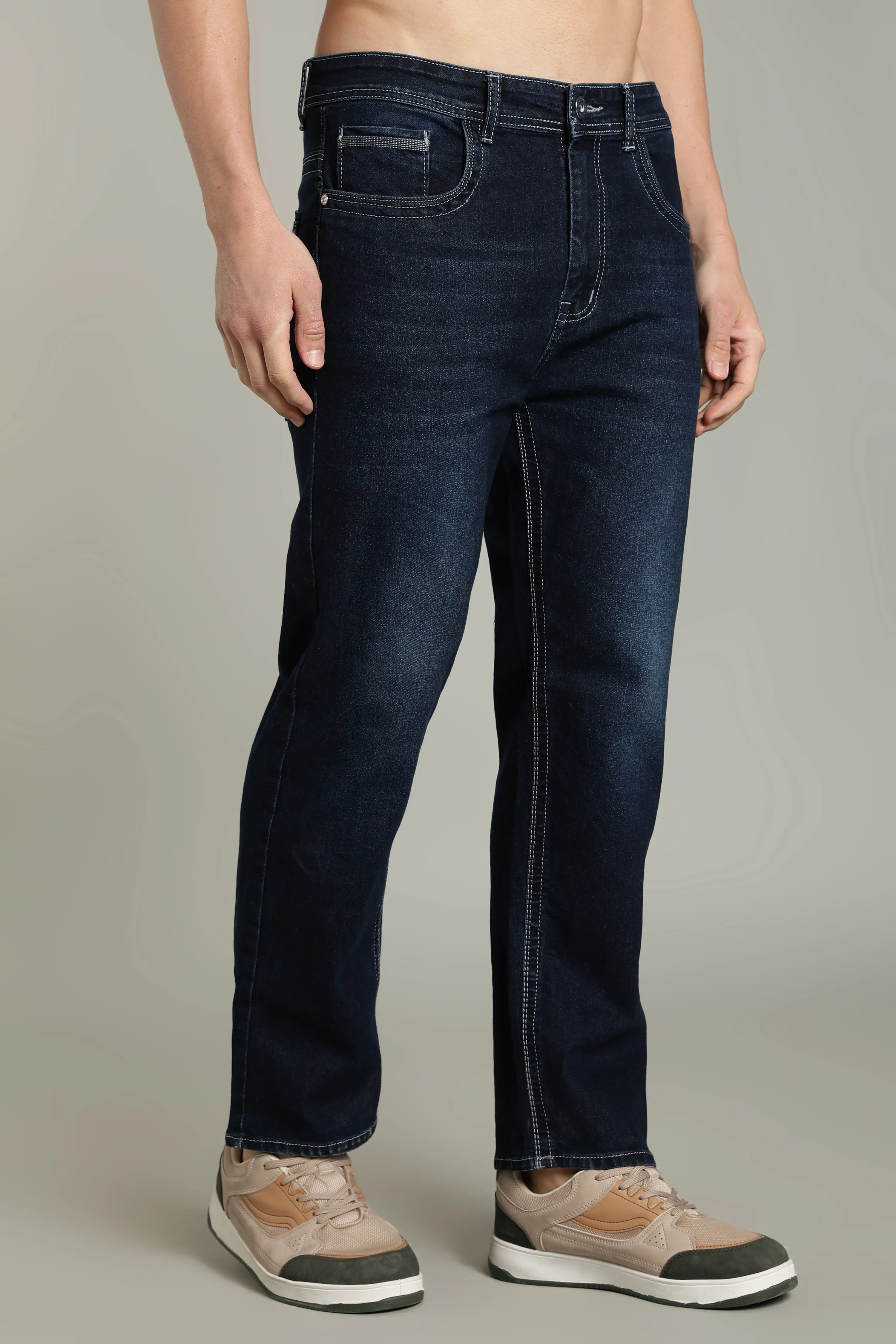 Color Hunt Straight Fit Men Dark Blue Jeans